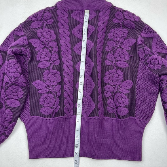 Options Vintage Purple Sweater Floral and Patterned Sweater - Picture 6 of 8